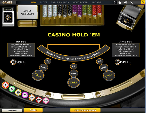 Play Casino Holdem at Casino.com